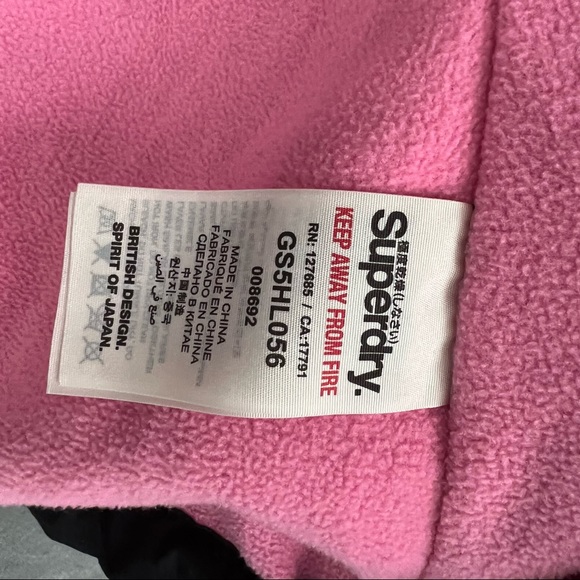SUPERDRY Windcheater Jacker Pink Fleece Lining - Picture 11 of 11
